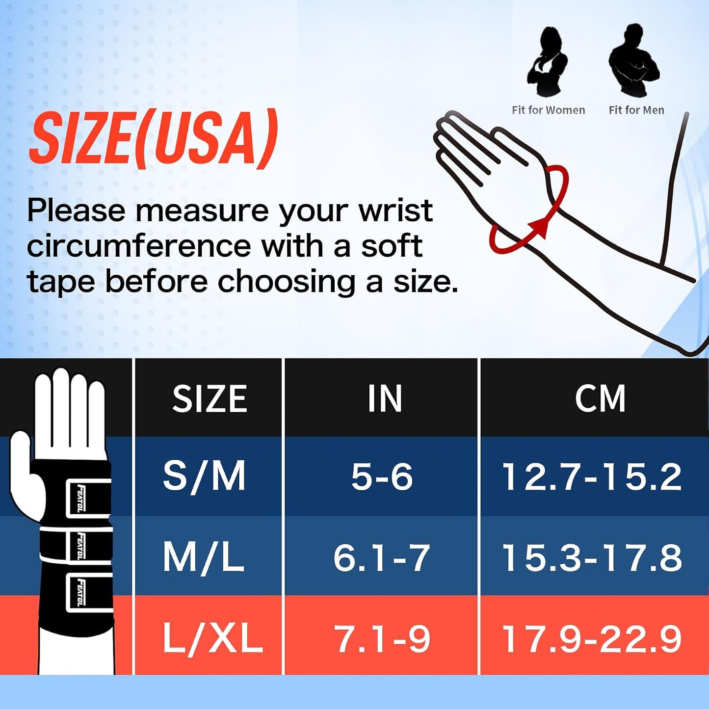 FEATOL Carpal Tunnel Wrist Brace Night Support for De Quervains Tenosynovitis and Tendonitis