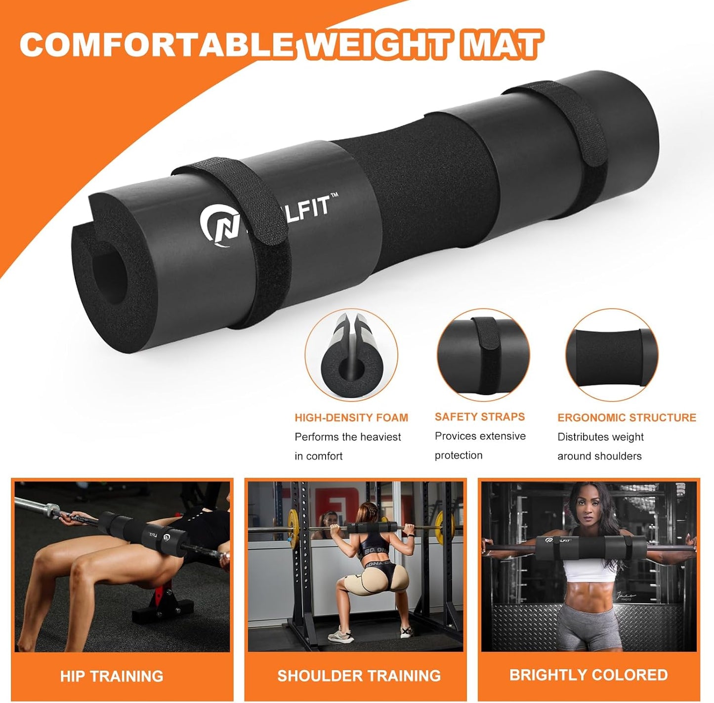 NEALFIT Barbell Pad - Squat Pad for Weightlifting, Lunges & Hip Thrusts