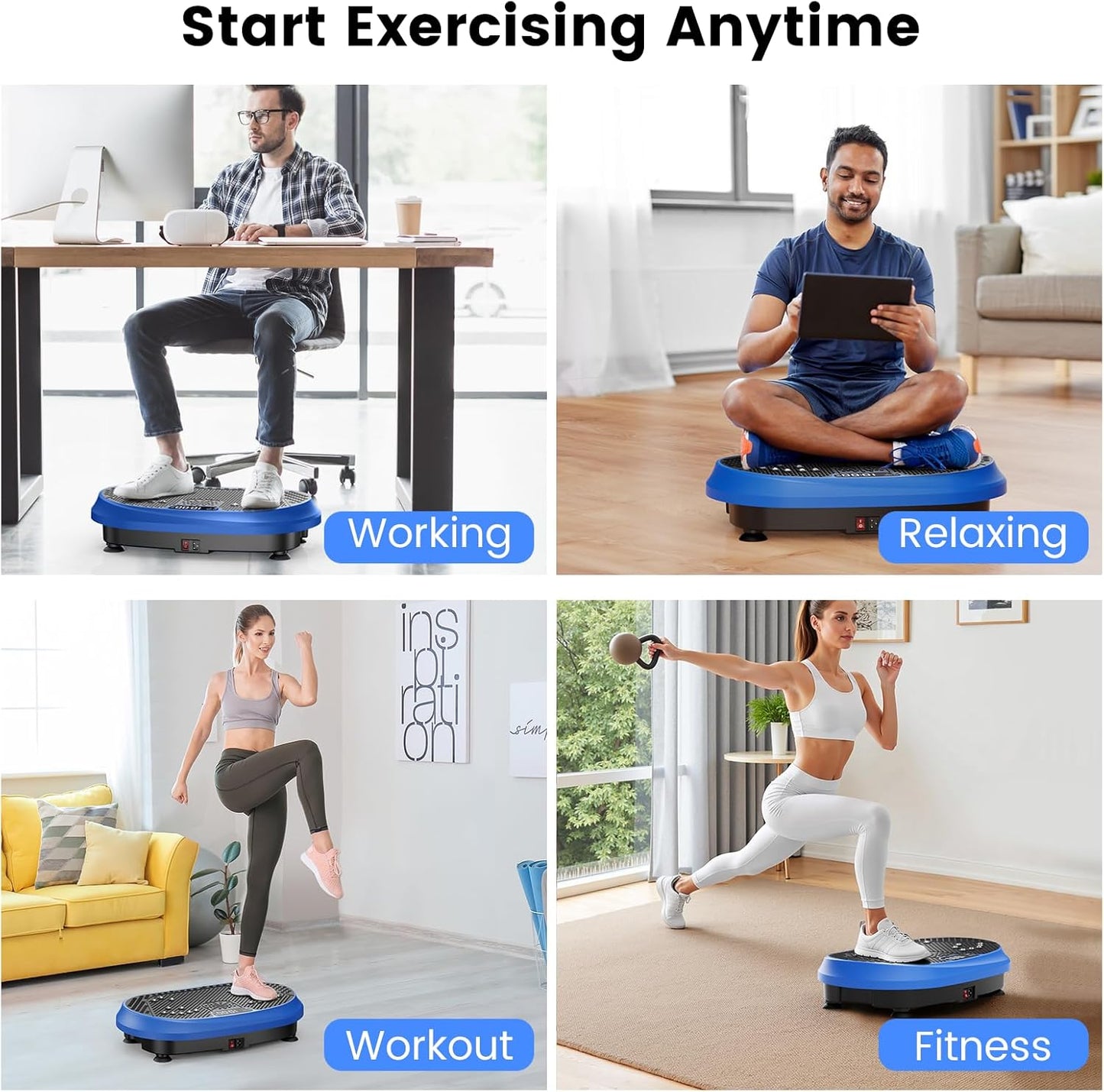 Vibration Plate Exercise Machine, Full Body Shaker Workout up to 415 lbs