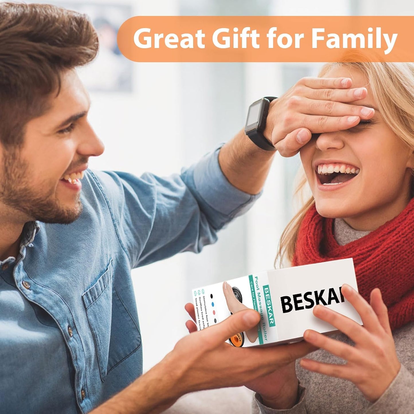 BESKAR Foot Massager Roller for Plantar Fasciitis Relief, Deep Tissue Massage