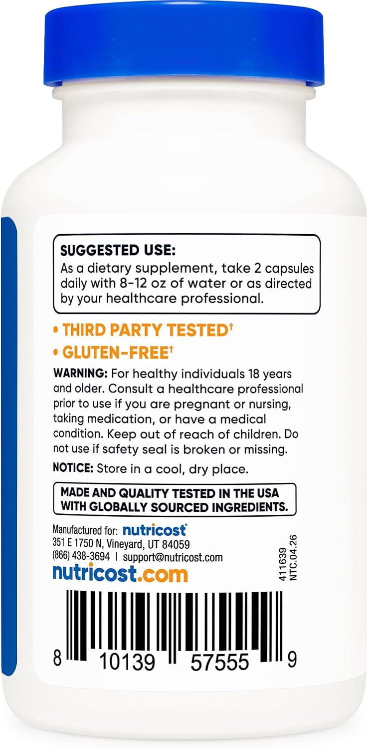 Nutricost NAD+ Supplement 1,000mg per Serving,120 Capsules (Nicotinamide Adenine Dinucleotide) - 60 Servings, Gluten-Free, Vegan