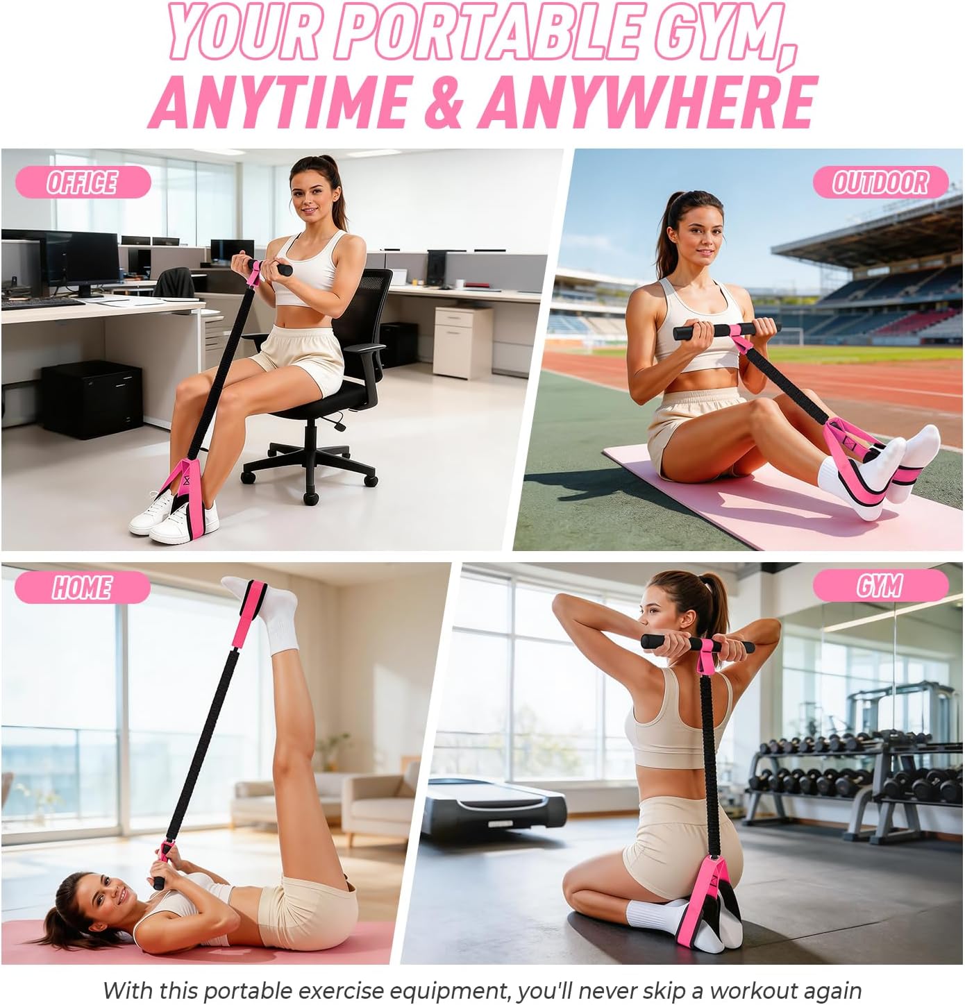 2026 Upgraded Durable Pedal Resistance Band with Handle