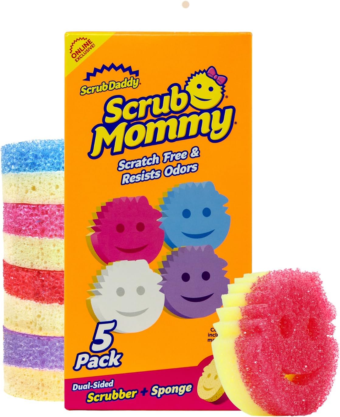 Scrub Mommy Kitchen Sponges - Dual-Sided Dish Sponges for Scrubbing - Non-Scratch Cleaning Sponges for Washing Dishes, Bathroom & Multi-Surface Cleaning - Online Exclusive (3 Count)