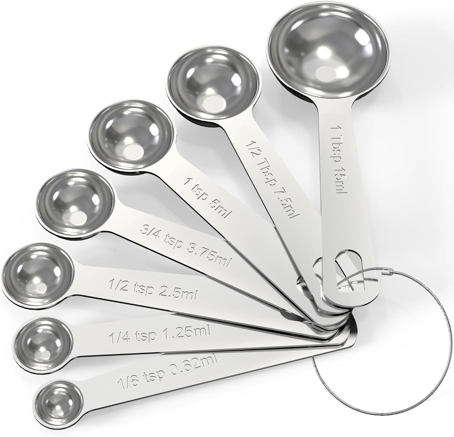 TILUCK Stainless Steel Measuring Spoons Set,Coffee Scoop Spoon,Kitchen Gadgets for Cooking & Baking,Set of 6