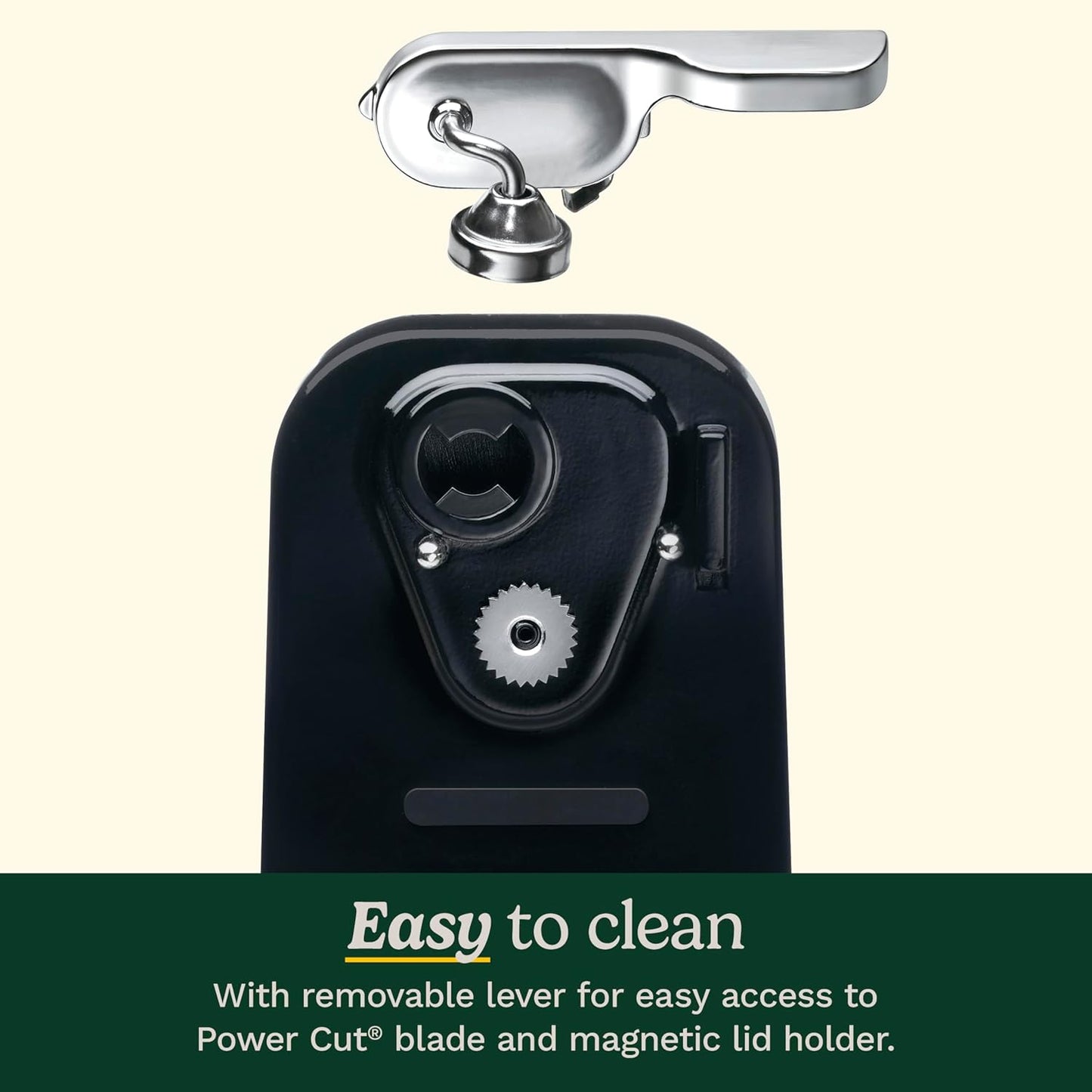 Cuisinart Electric Can Opener, One-Touch Operation, Nonslip Base, Black | CCO-50BKN, ideal electric can opener for seniors with magnetic lid holder, one-touch design, nonslip base & detachable lever