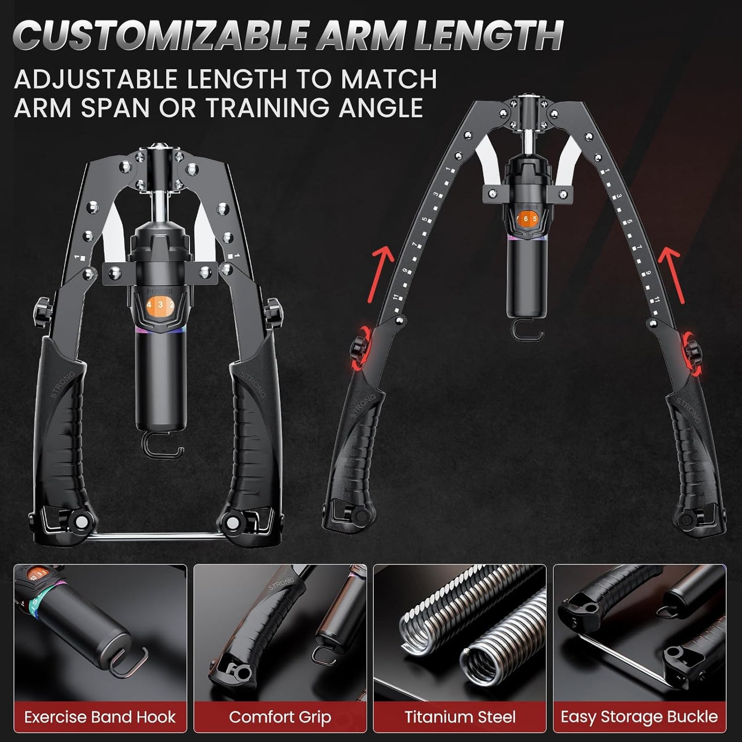 Adjustable Twister Arm Trainer - 3-in-1 Hydraulic Power Chest Workout Equipment