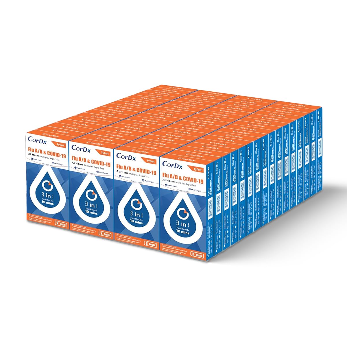 CorDx TyFast Flu A/B & COVID-19 Multiplex Rapid Test Kit 90-Pack