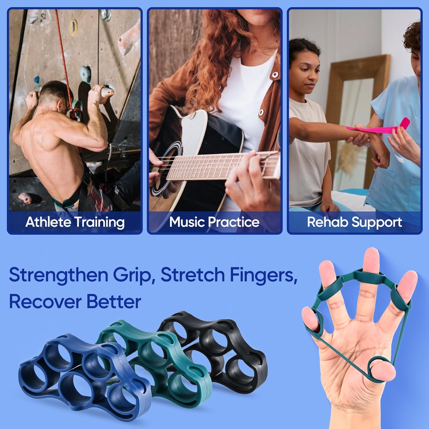FitBeast 6-Piece Grip Strength Trainer Kit for Hand Therapy & Rehab