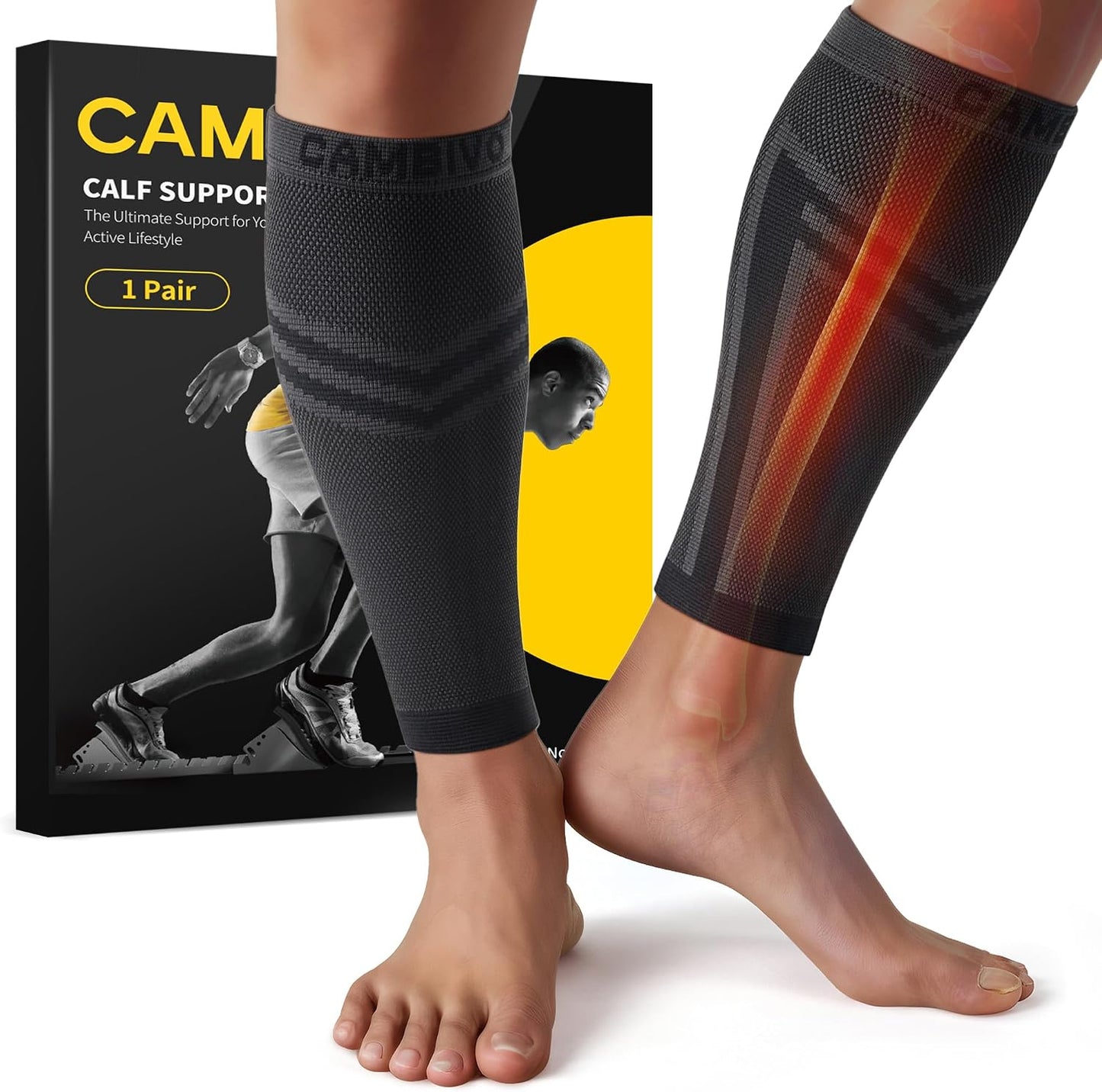CAMBIVO Calf Compression Sleeve for Men and Women, Shin Splint Support and Varicose Vein Treatment