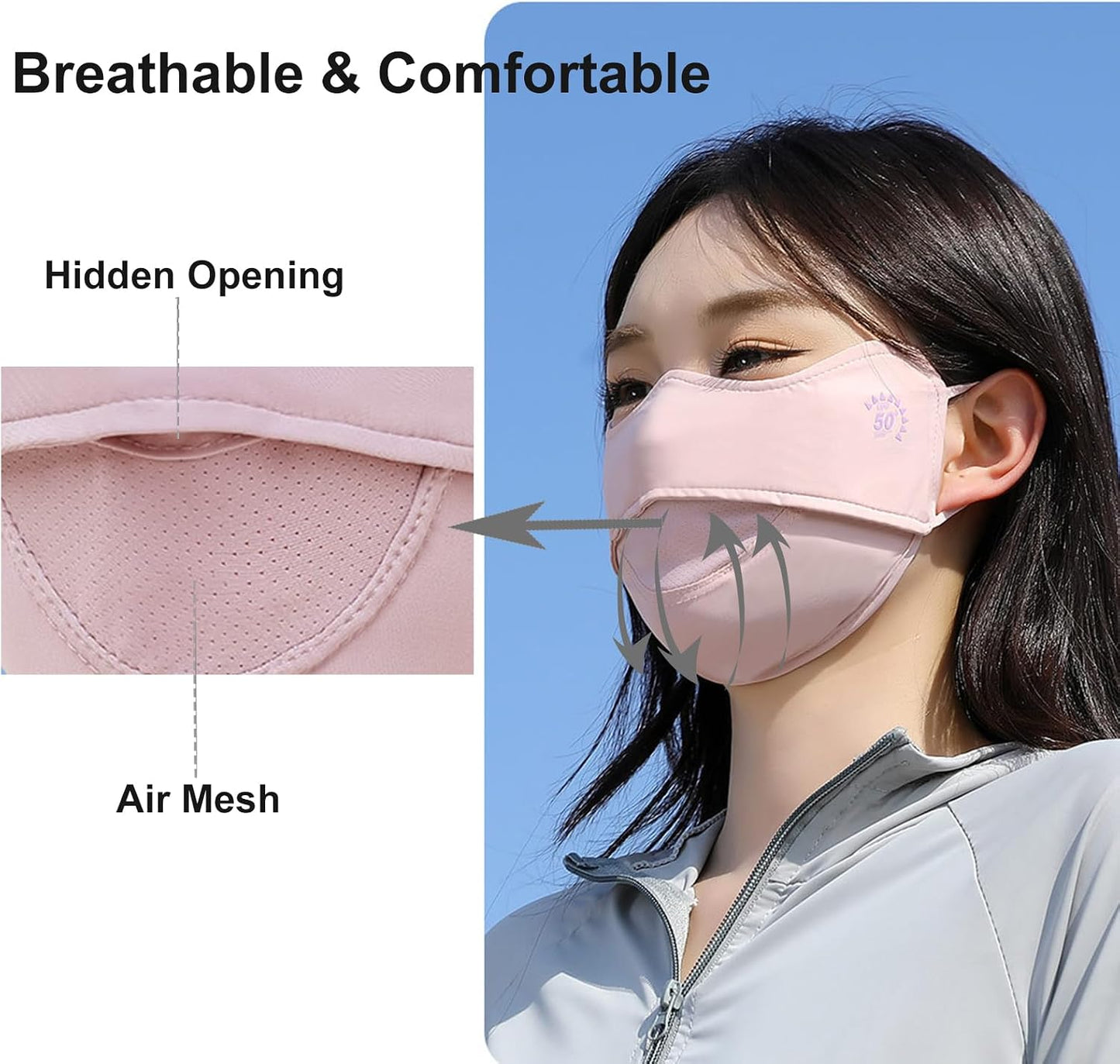 2Pcs UV Face Mask, Sun Masks for Women, Cooling Breathable Face Cover