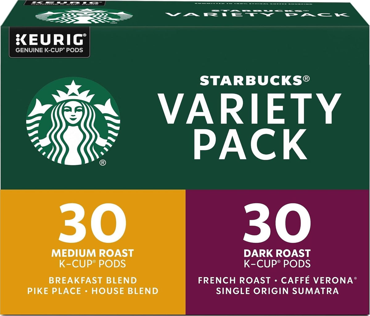 Starbucks K-Cup Coffee Pods Variety Pack 60 Count Keurig Compatible