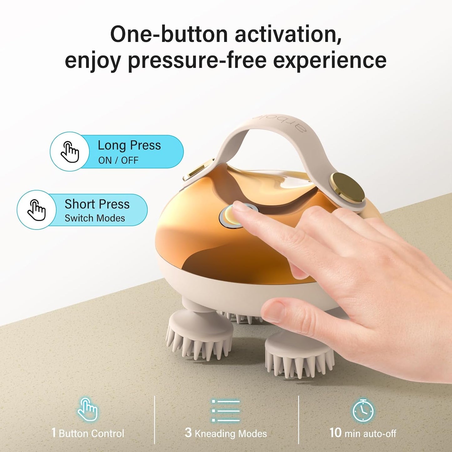 arboleaf Electric Scalp Massager with 5 in 1 Kneading and 128 Massage Nodes