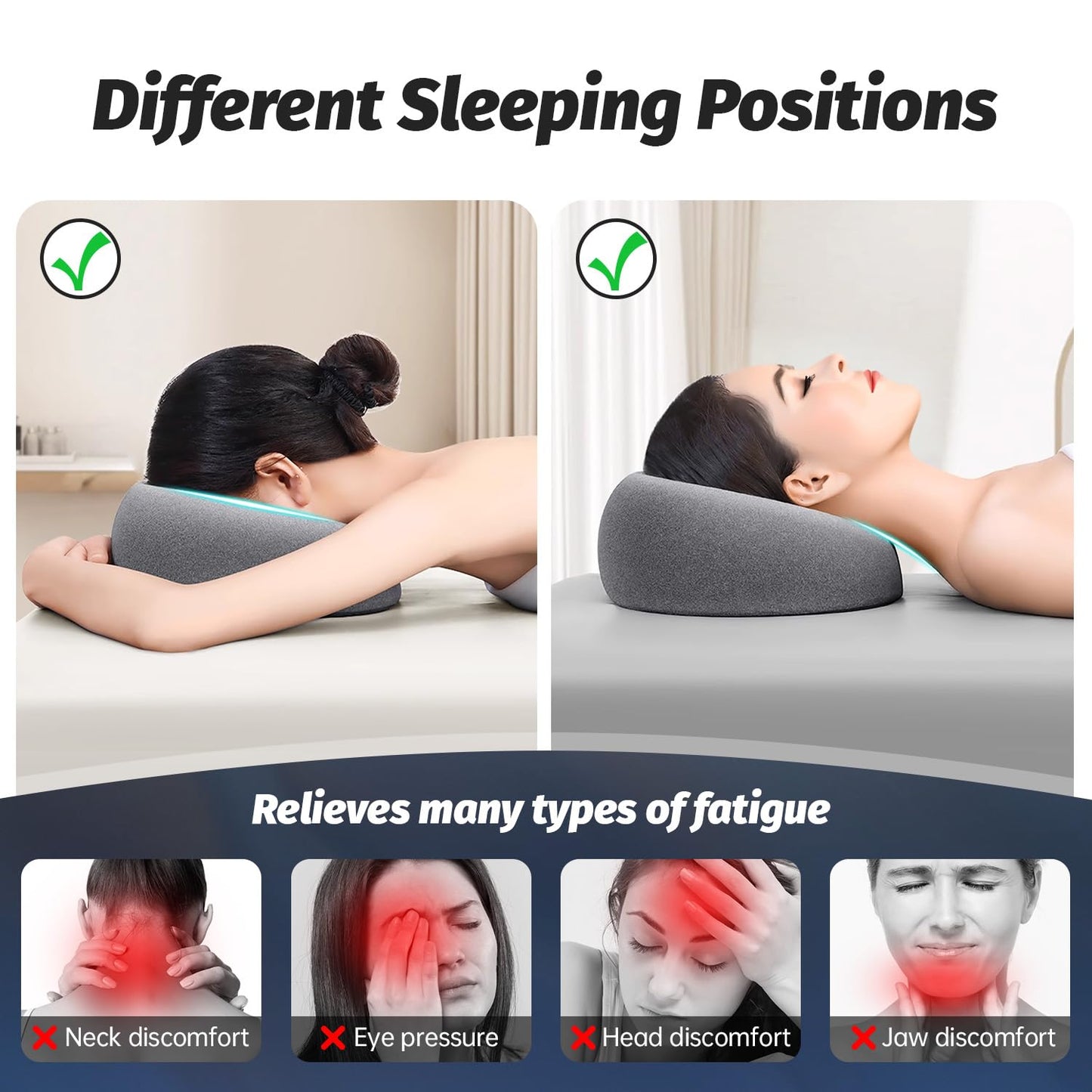 xiaomubiao face down pillows for massage table and stomach sleeping grey