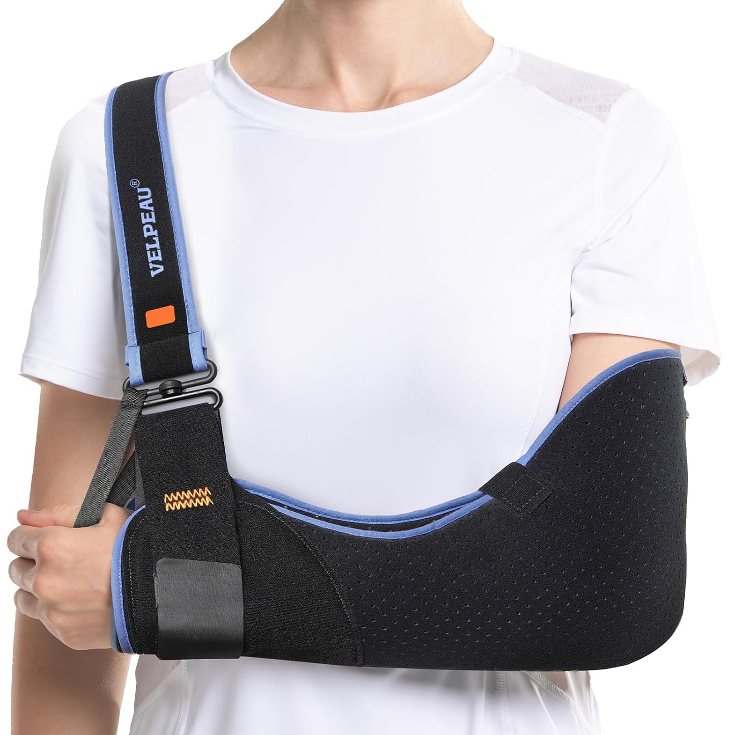 Velpeau Arm Sling Shoulder Immobilizer for Women and Men, Left or Right Arm Support