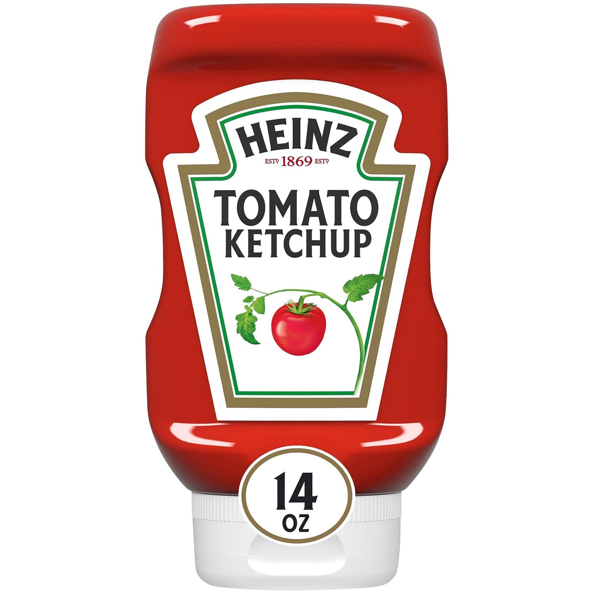 Heinz 14 oz Tomato Ketchup, Gluten-Free, America's Favorite, Inverted Squeezable Bottle