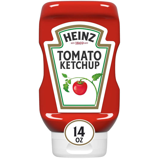Heinz 14 oz Tomato Ketchup, Gluten-Free, America's Favorite, Inverted Squeezable Bottle