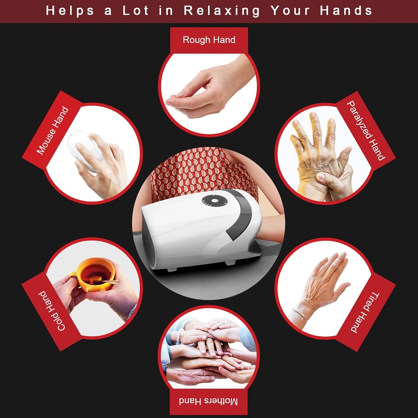 Xllent Hand Massager with Compression and Heating for Arthritis Relief