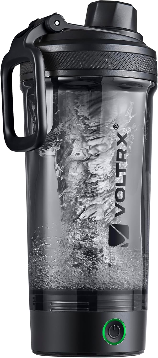 VOLTRX USB-C Rechargeable Electric Protein Shake Mixer Bottle, 24oz, BPA-Free