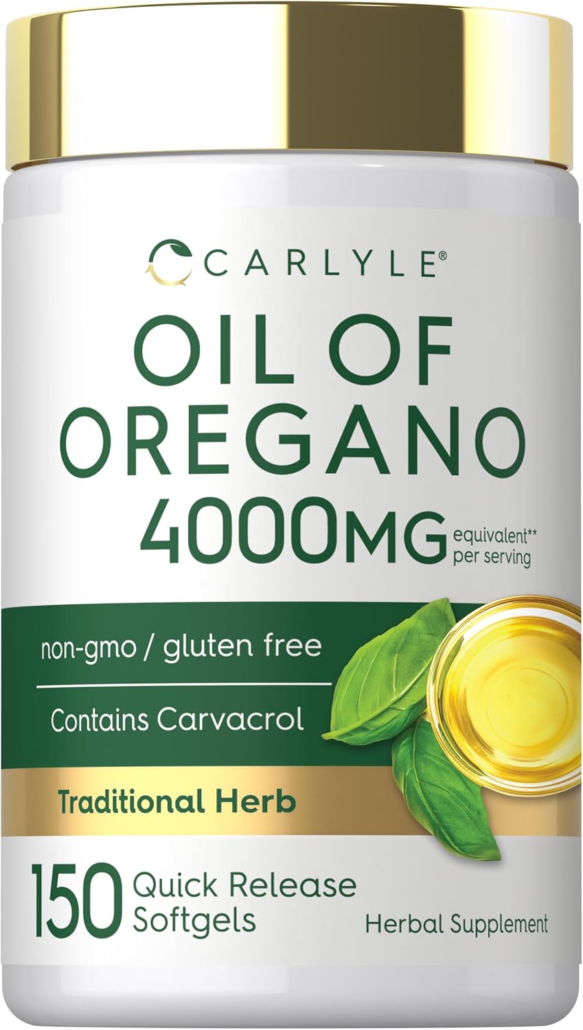 Carlyle Oregano Oil Supplement | 150 Softgel Capsules | Contains Carvacrol | Non-GMO & Gluten Free Formula