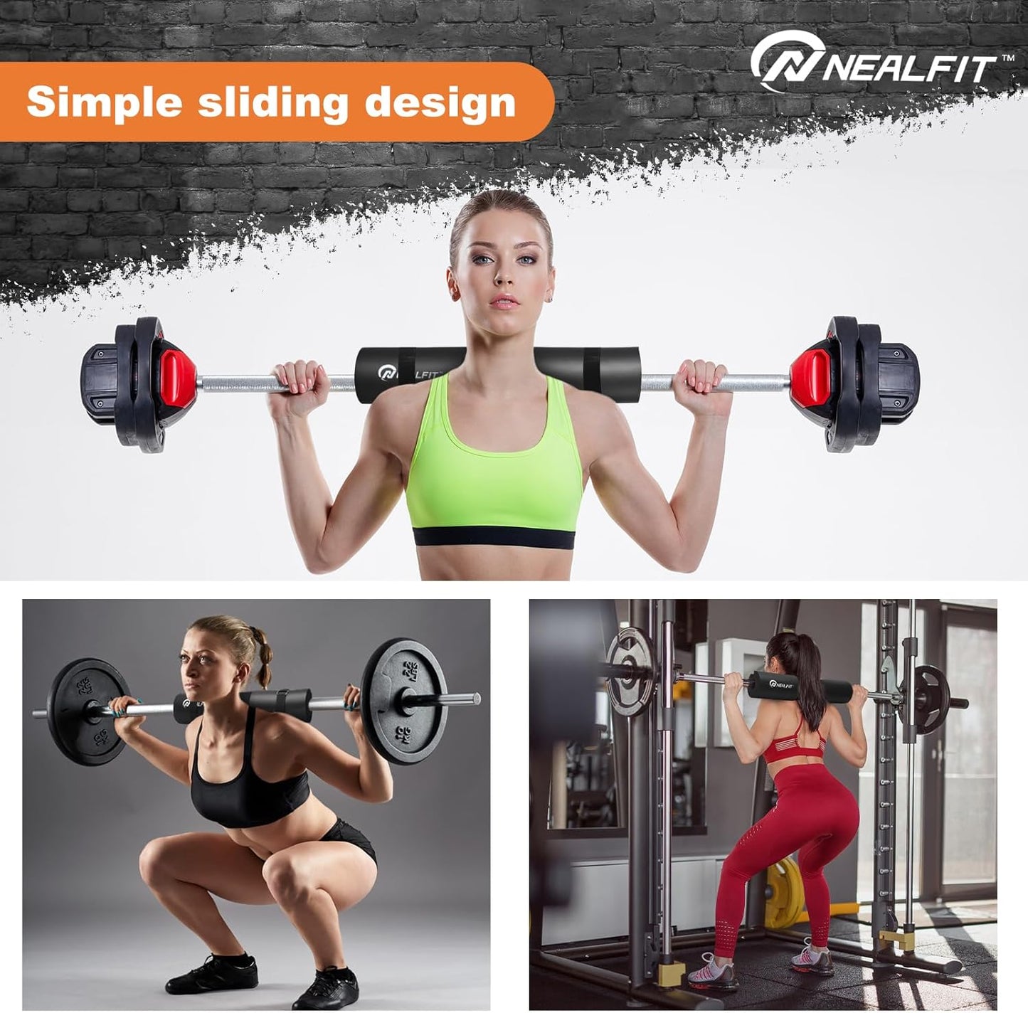 NEALFIT Barbell Pad - Squat Pad for Weightlifting, Lunges & Hip Thrusts