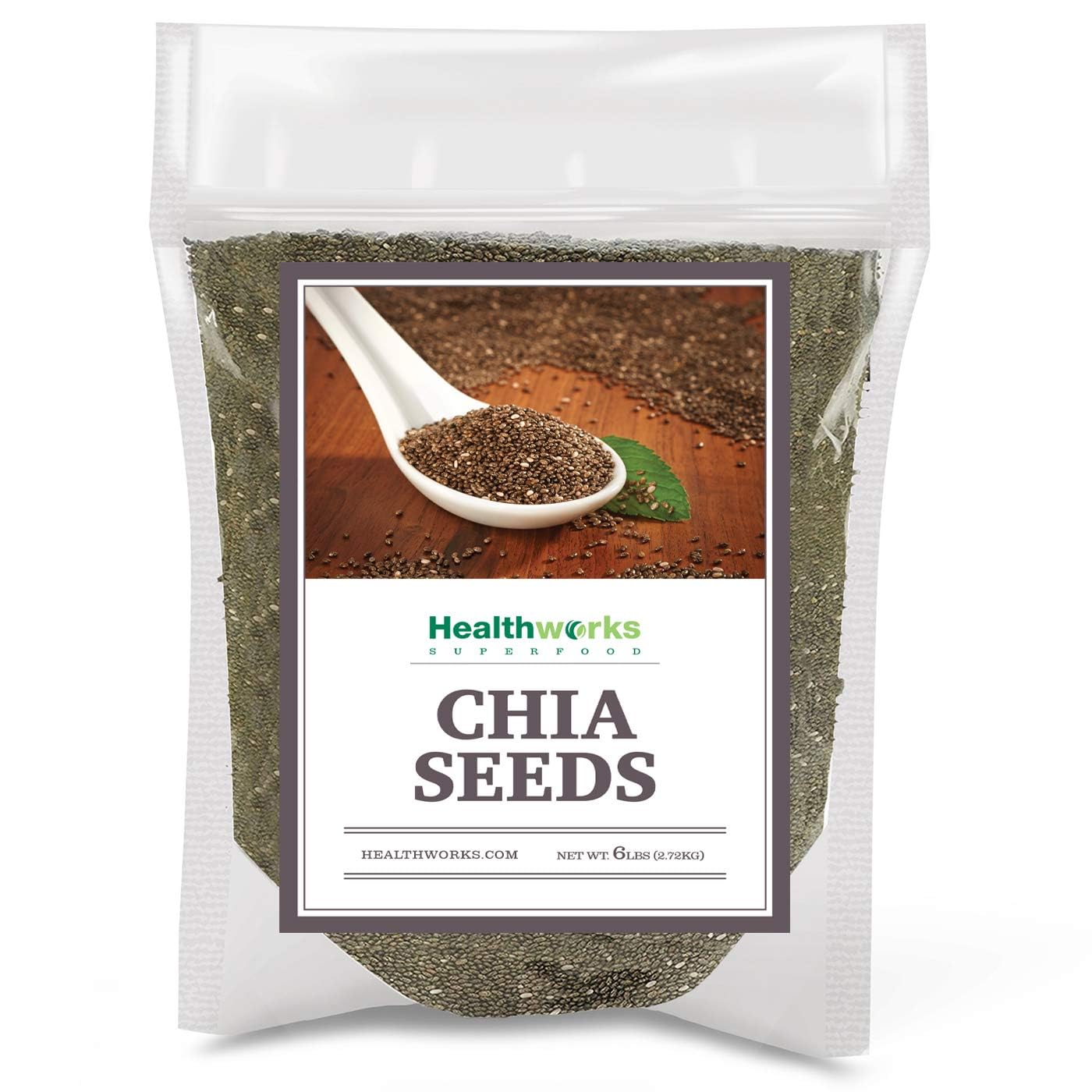 Healthworks Superfoods Raw Chia Seeds - 32 Oz / 2 Lbs - Premium & All-Natural - Contains Omega 3, Fiber & Protein - Great with Shakes, Smoothies & Oatmeal