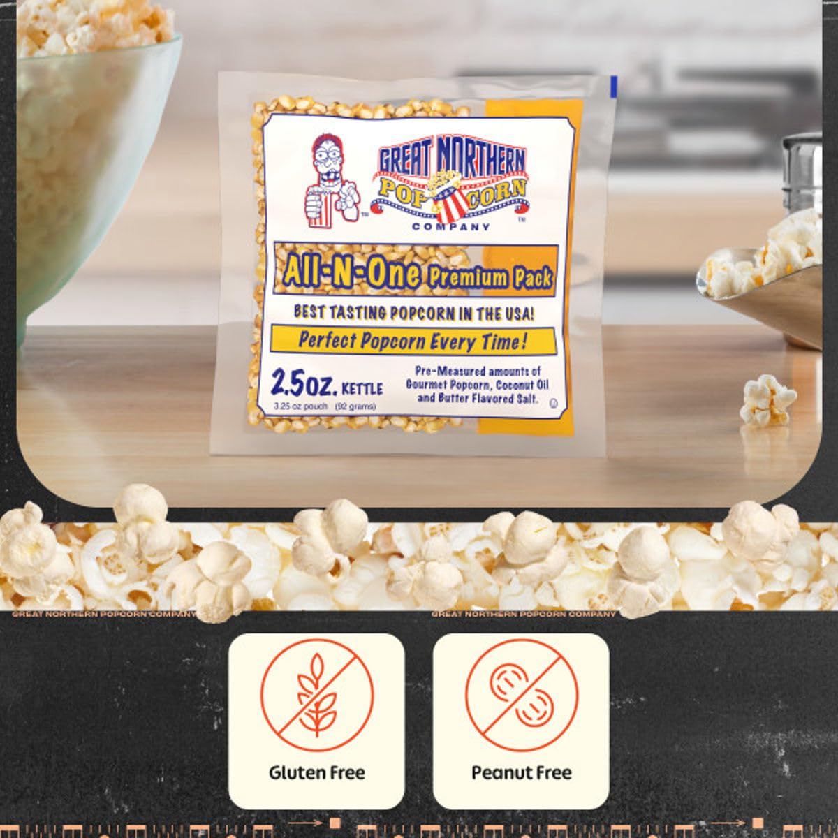 12-Count Pre-Measured Popcorn Packs for Popping Machines