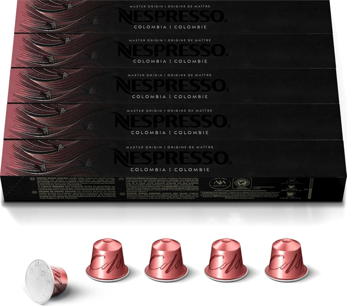 Nespresso Original Line Coffee Capsules, Colombia Master Origin, Medium Roast, 50 Count