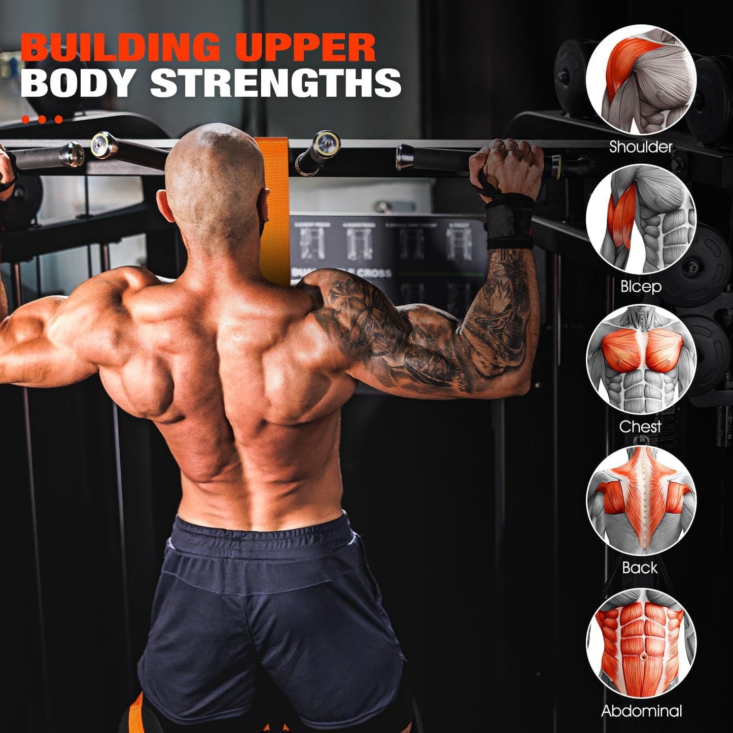 HPYGN Two Feet Pull Up Assistance Bands, Heavy Duty Resistance Bands for Pull Up Bar