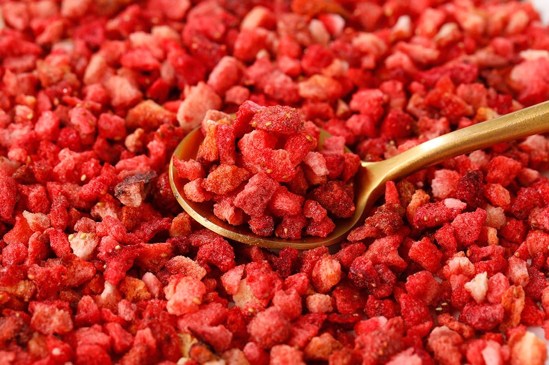 Premium Freeze Dried Strawberries Pieces 6.5 Oz/185g, 100% Natural and No Additives