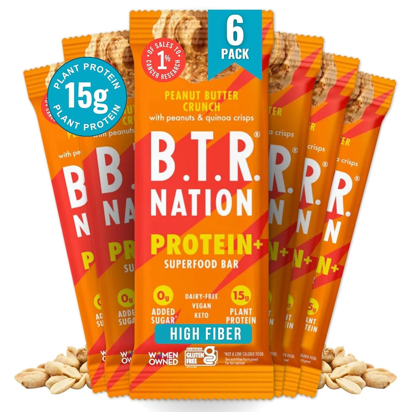 B.T.R Nation Vegan Keto Plant Based Protein Bars - 12 Count, Low Carb, Gluten Free, No Sugar Alcohols, Dairy, Soy