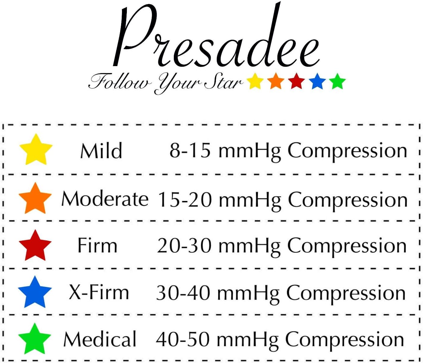 Presadee 15-20 mmHg Moderate Compression Open Toe Zipper Sock