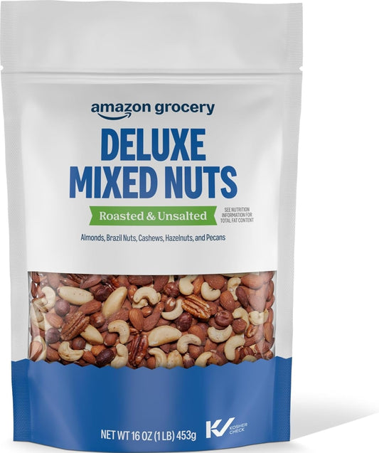 Amazon Grocery Deluxe Mixed Nuts Roasted Unsalted 16 Oz Product Details