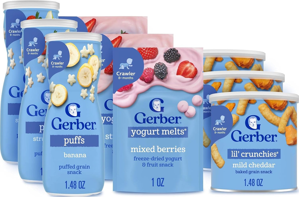 Gerber variety pack of snacks for babies and toddlers