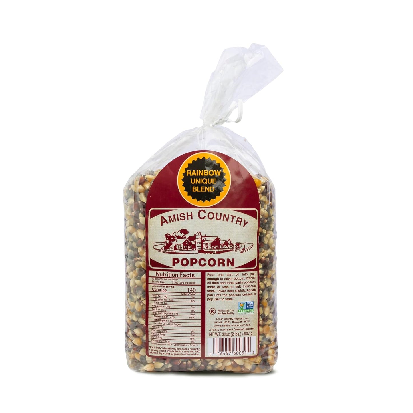 Amish Country Popcorn, 6 lb Bag, Rainbow Popcorn Kernels, Old Fashioned, Non-GMO, Gluten Free
