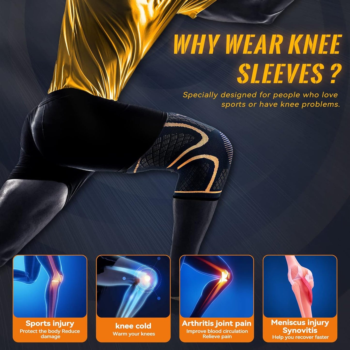 Copper Knee Braces for Men and Women, Knee Supports and Compression Sleeves