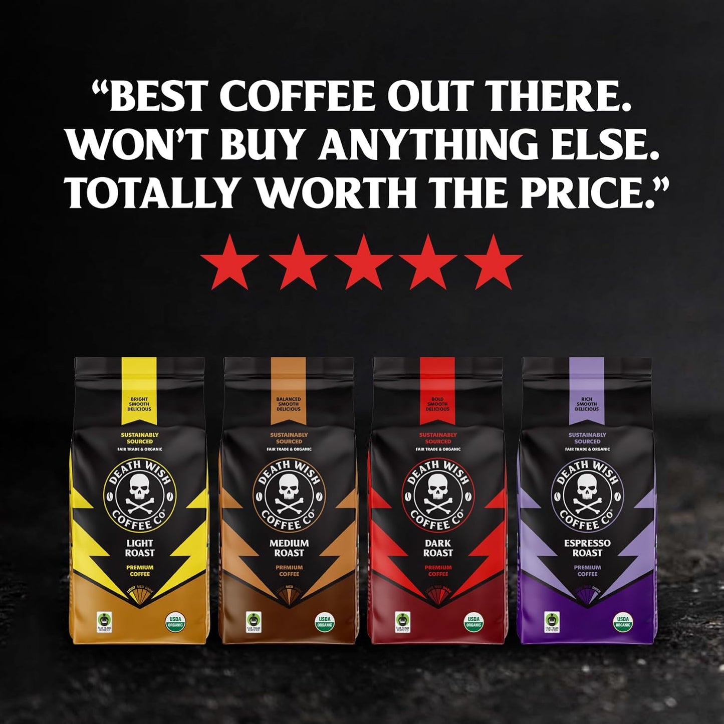 Death Wish Coffee Medium Roast Single Serve Pods 50 Count