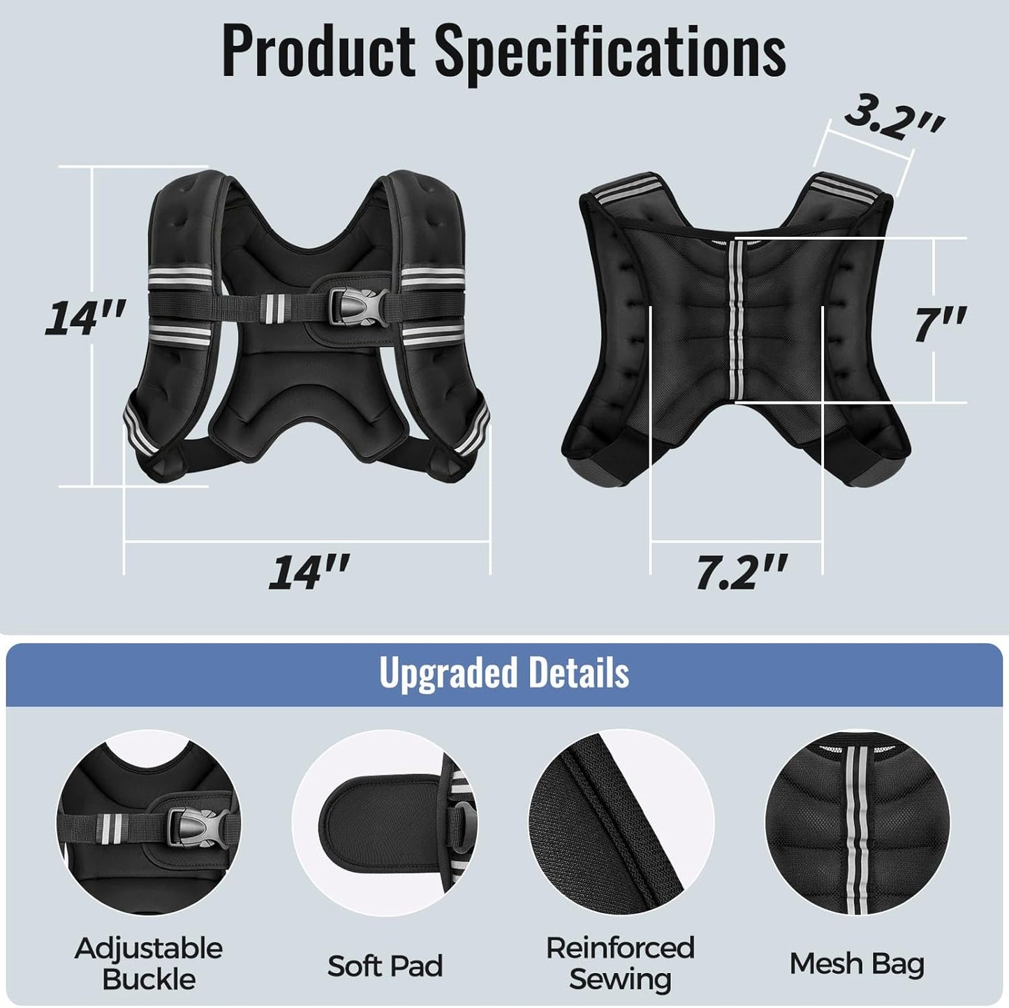 Zeerun Weighted Vest for Women & Men - Adjustable Fitness Training Vest