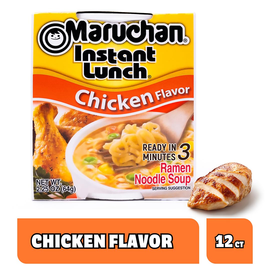 Maruchan Instant Lunch Ramen Noodles, Chicken Flavor - Japanese-Style Instant Noodle Soup, Ready in 3 Minutes