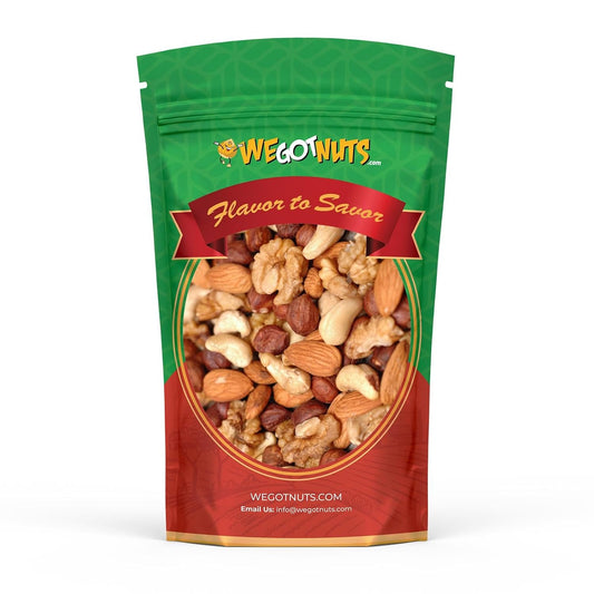 Raw Deluxe Unsalted Mixed Nuts snack by We Got Nuts, 3 lbs, resealable bag