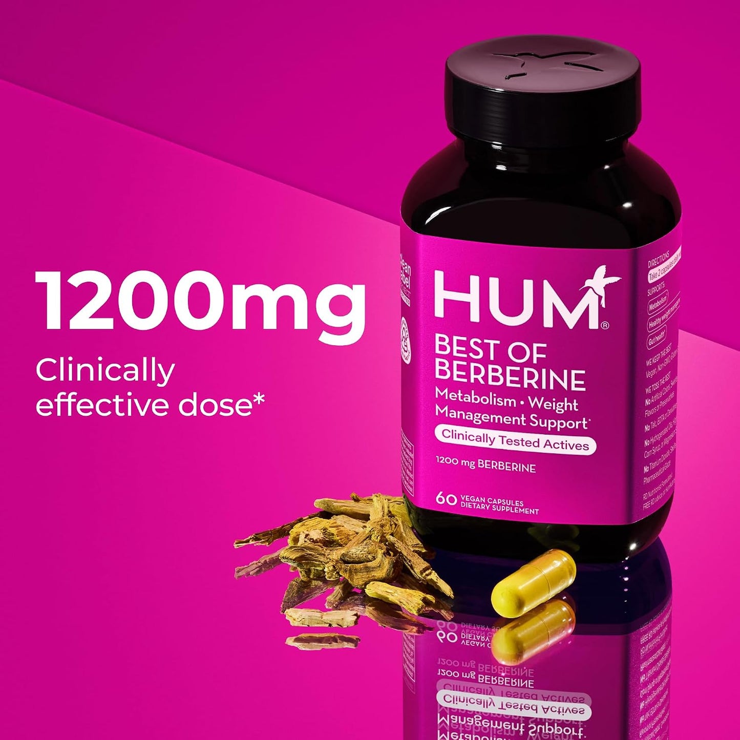 HUM Berberine Supplement 1200mg for Metabolic Wellness and Gut Health