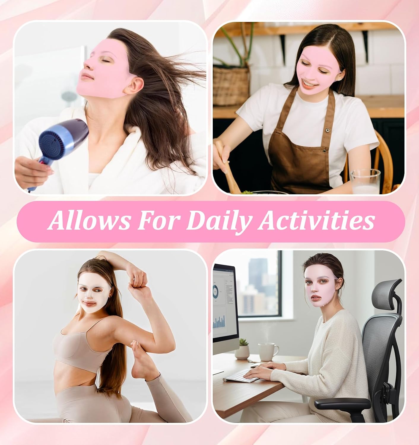 Silicone Facemask Holder Reusable Set of 3 for Sheet Masks Skincare Beauty Tool