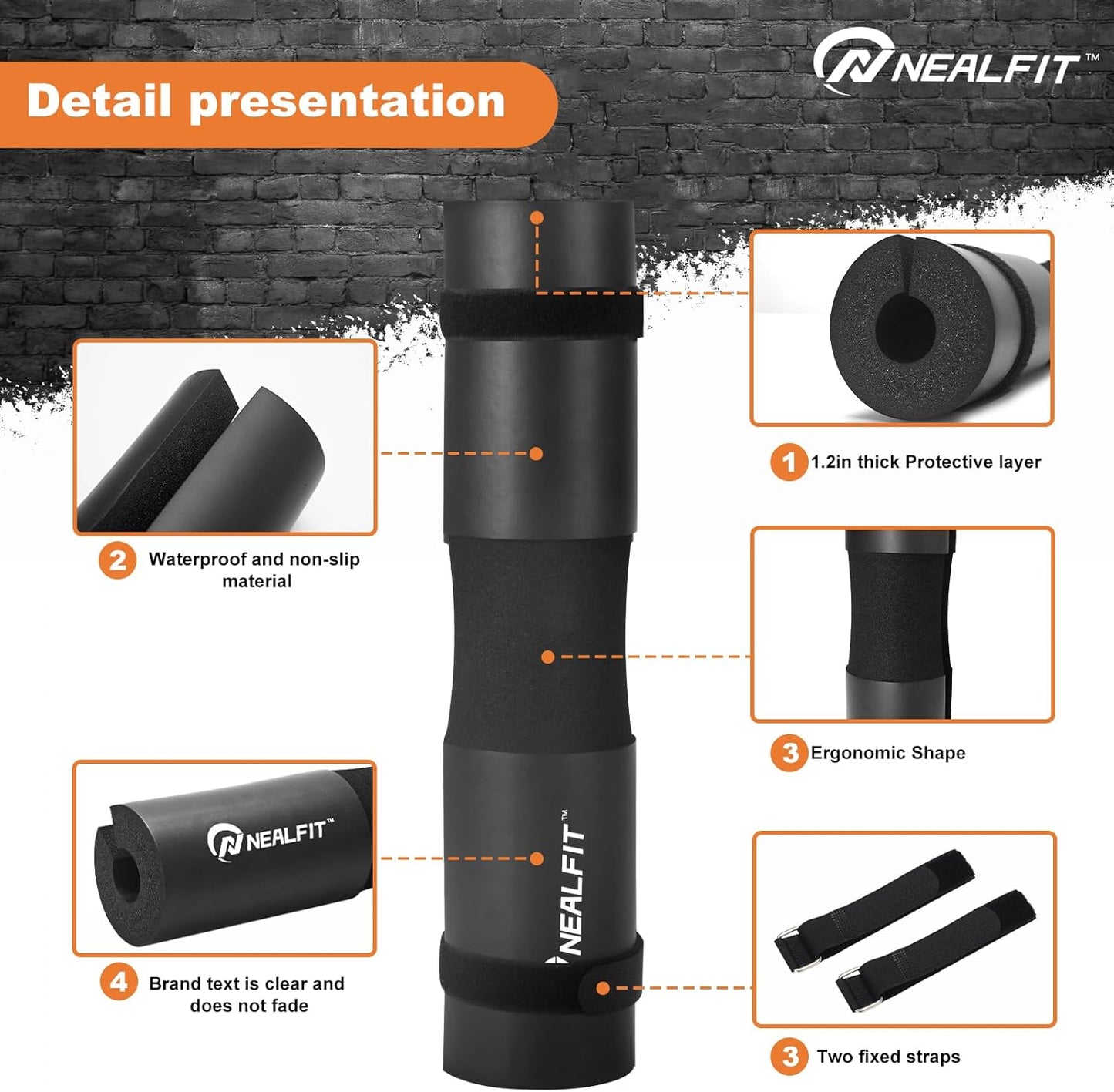 NEALFIT Barbell Pad - Squat Pad for Weightlifting, Lunges & Hip Thrusts