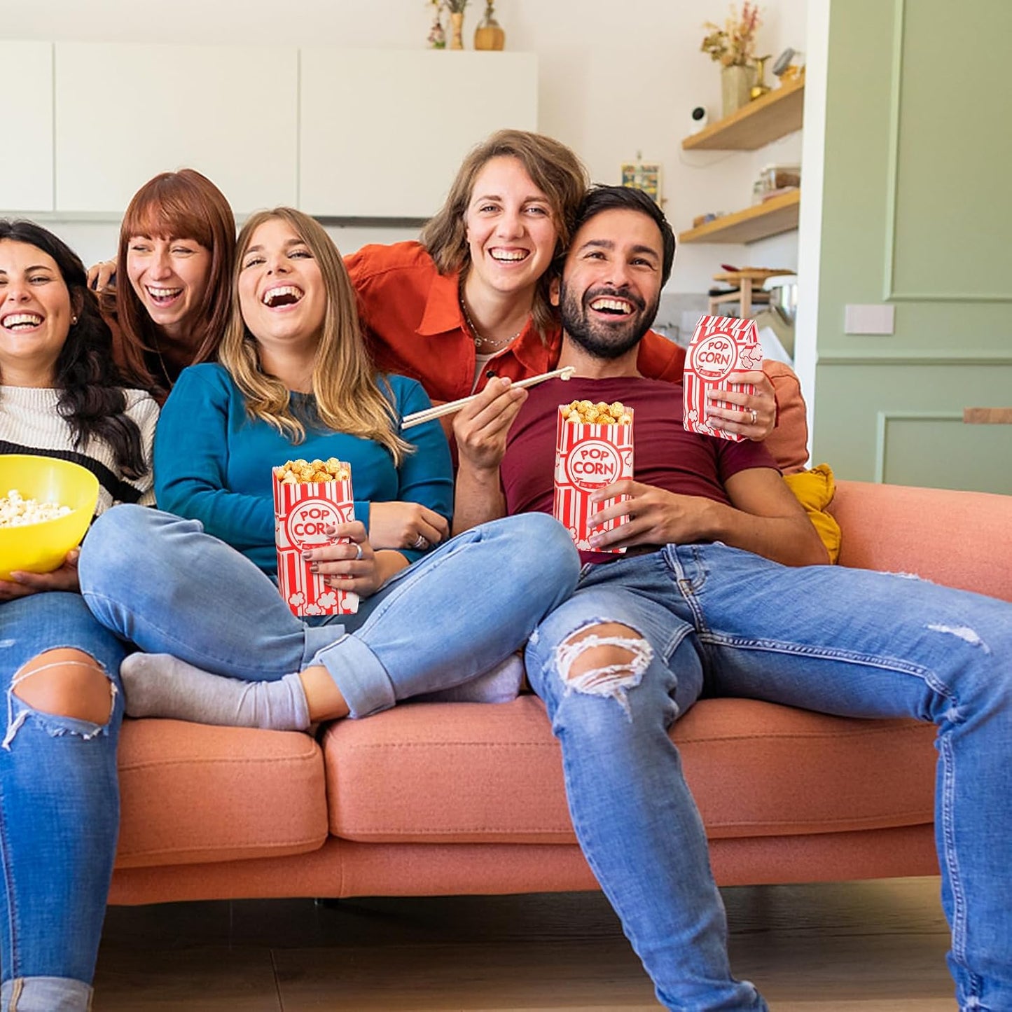 500pcs Paper Popcorn Bags for Party and Movie Nights