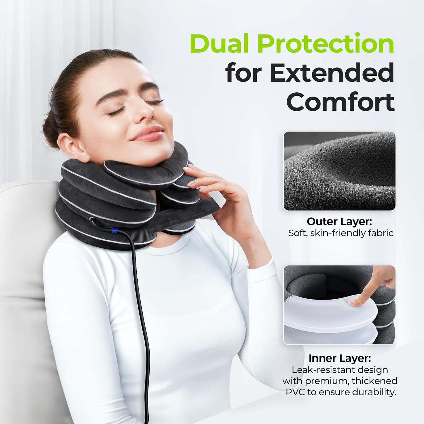 AUVON Inflatable Neck Stretcher for Cervical Traction in L Size