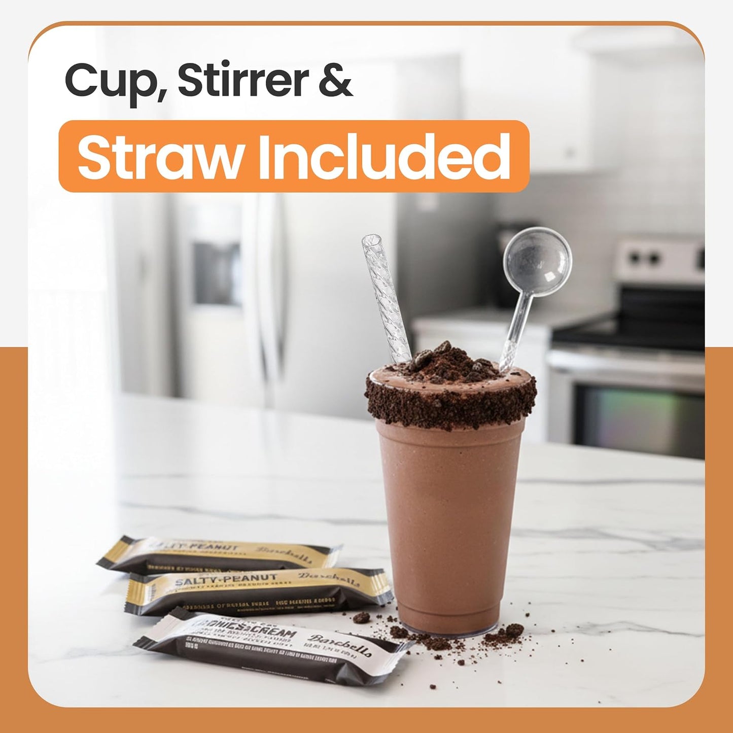 Barebells Protein Bar Variety Pack with Reusable Cup and Straw