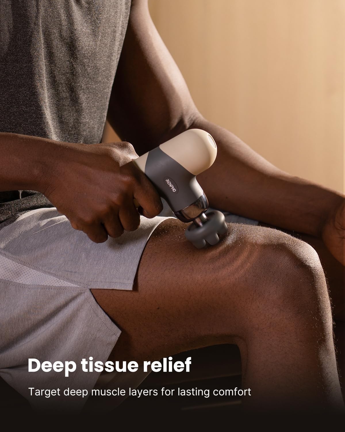 RENPHO Mini Thermal Massage Gun with Heat for Deep Tissue Percussion