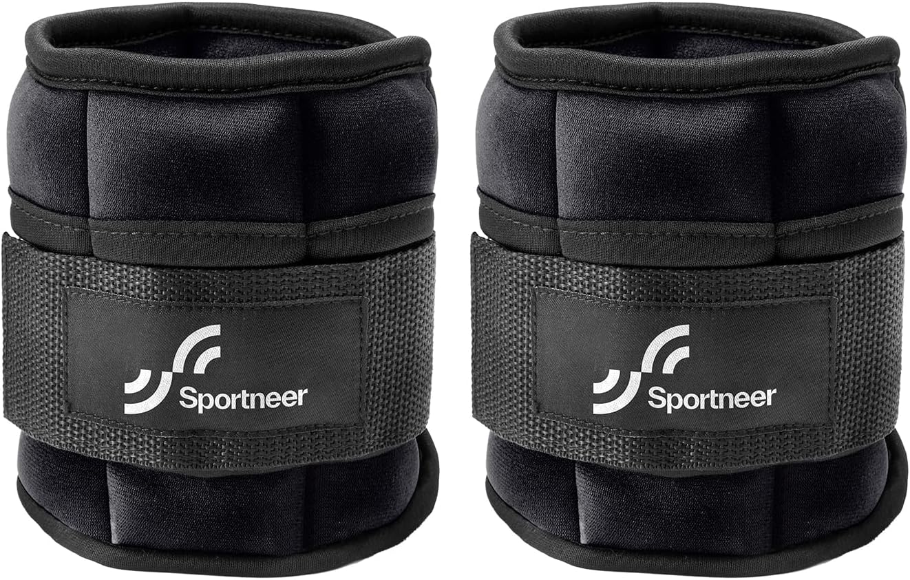 Sportneer Adjustable Ankle Weights Set - 2-10 lbs Removable Neoprene Leg Weights