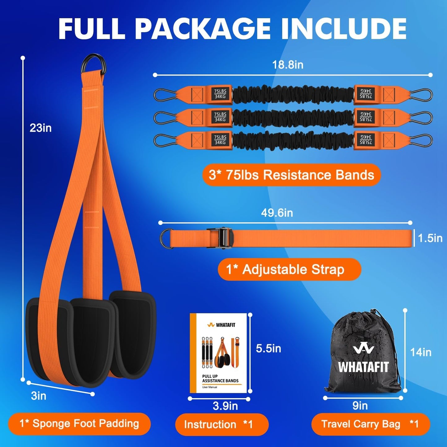 WHATAFIT Resistance Loop Bands, Latex Workout Bands for Home Fitness, Strength Training