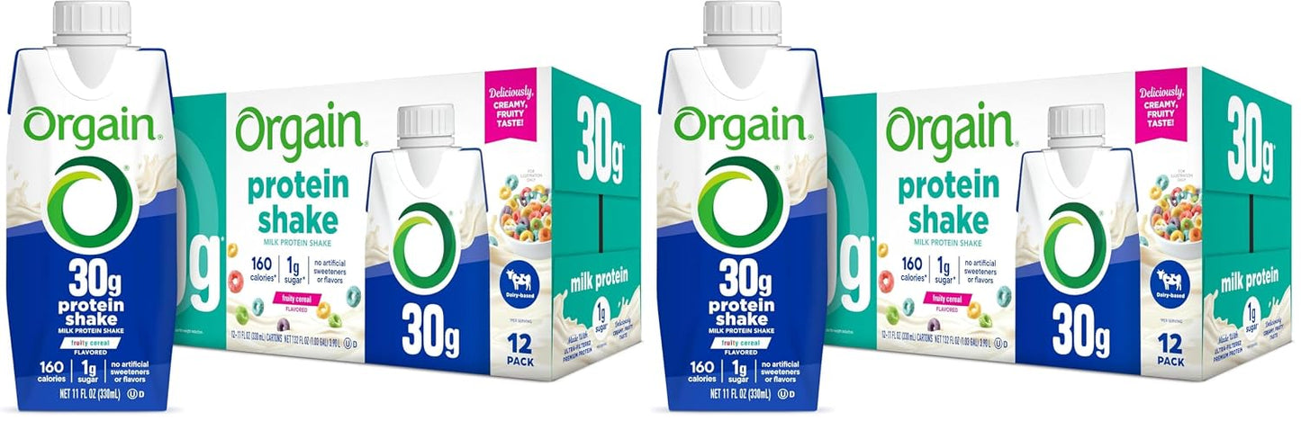 Orgain 30g High Protein Shake, Dairy Isolate Milk Protein, Chocolate Fudge, 5g BCAAs, 1g Sugar Per Serving, Meal Replacement, Ready to Drink, Keto Friendly, Gluten-Free 11 Fl Oz (Pack of 12)