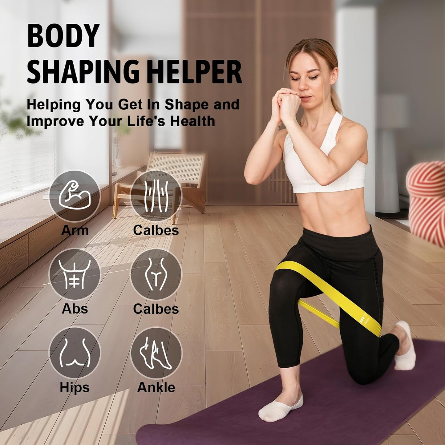 Resistance Bands Set with 5 Levels, Multi-Colored for Fitness